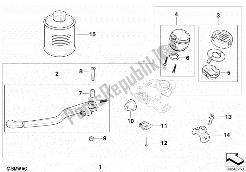 Alle onderdelen voor de Koppelingshendel Montage, Rookglas van de BMW K 1300R 43 2008 - 2012