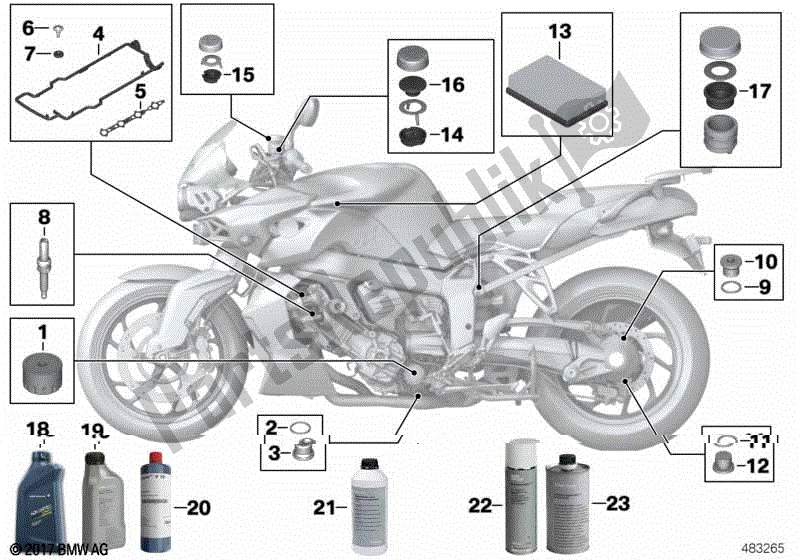 Alle onderdelen voor de Motorolie / Onderhoudsservice van de BMW K 1300R 43 2008 - 2012