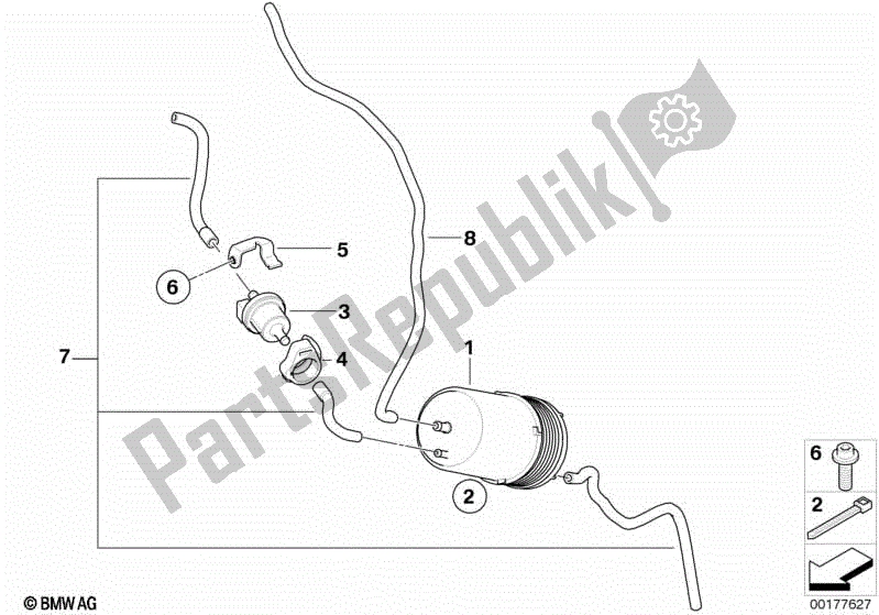 Alle onderdelen voor de Brandstoftank Ventilatie / Aanbouwdelen van de BMW K 1300R 43 2008 - 2012