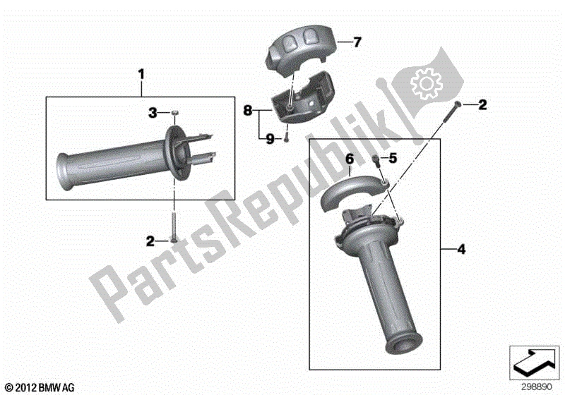 Todas las partes para Empuñadura De Manillar, Calefactable de BMW K 1300R 43 2008 - 2012