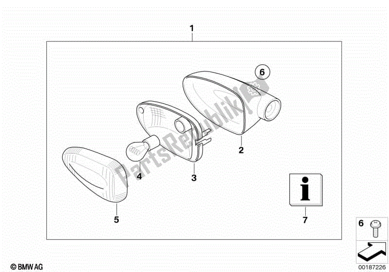 Alle onderdelen voor de Install. Kit Richtingaanwijzers, Wit van de BMW K 1300R 43 2008 - 2012