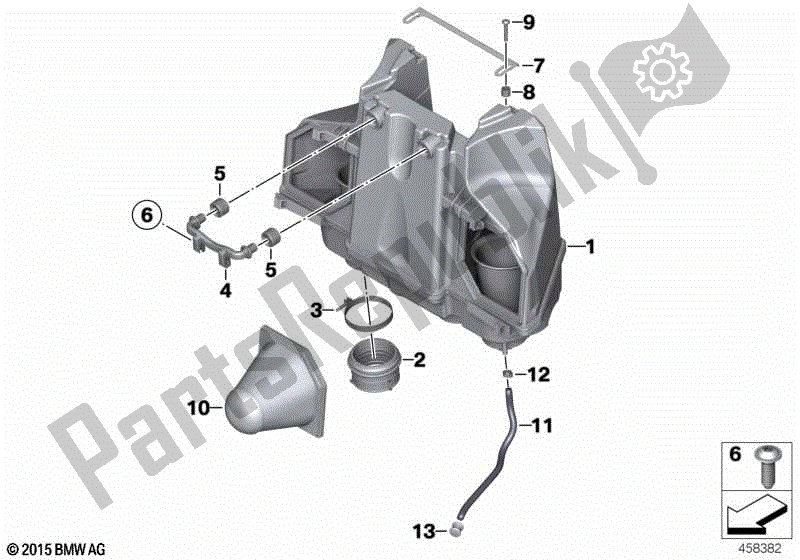 Tutte le parti per il Silenziatore Di Aspirazione / Cartuccia Filtro Silenziatore Di Aspirazione / Cartuccia Filtro del BMW K 1300R 43 2008 - 2012