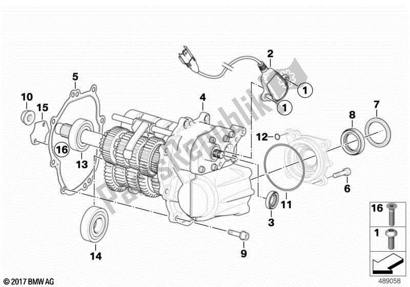 Alle onderdelen voor de Handgeschakelde Versnellingsbak van de BMW K 1300R 43 2008 - 2012