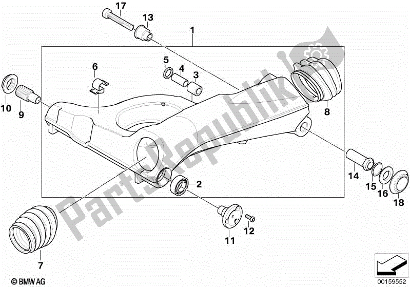 Todas las partes para Brazo Basculante De La Rueda Trasera de BMW K 1300R 43 2008 - 2012