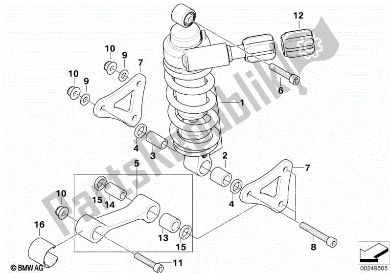 Todas las partes para Puntal De Resorte, Trasero de BMW K 1300R 43 2008 - 2012