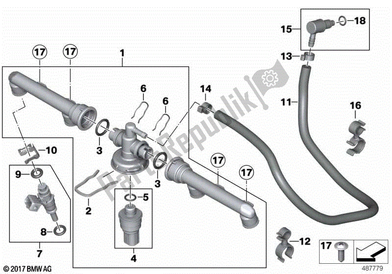 Todas las partes para Válvulas / Tuberías Del Sistema De Inyección De Combustible de BMW K 1300R 43 2008 - 2012
