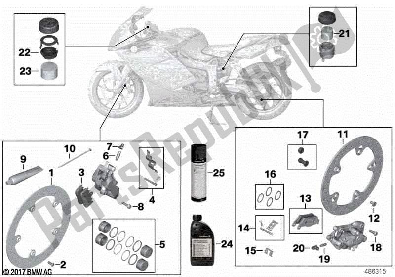 All parts for the Brake Service of the BMW K 1300S 40 2009 - 2016