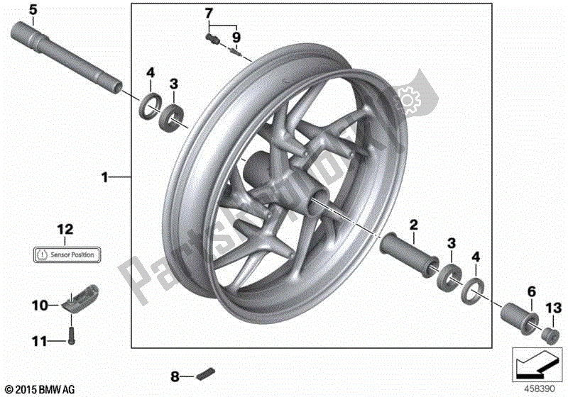 Todas las partes para Llanta De Fundición Delantera de BMW K 1300S 40 2009 - 2016