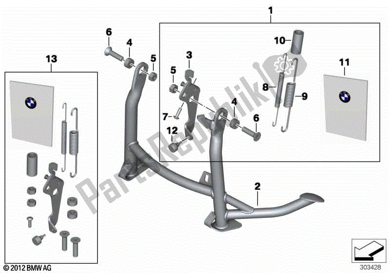 Todas las partes para Soporte Central de BMW K 1300S 40 2009 - 2016