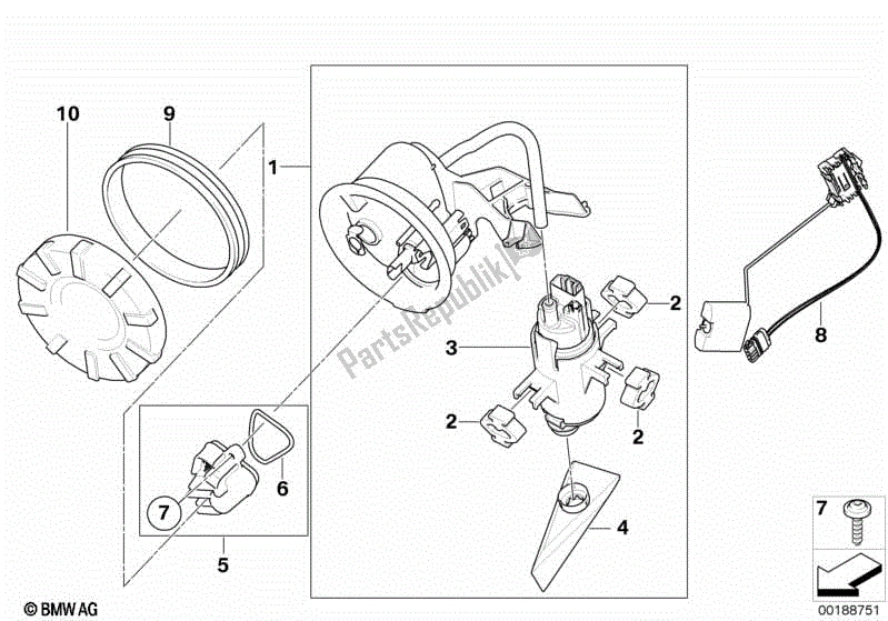 Todas las partes para Bomba De Combustible Y Sensor De Nivel De Combustible de BMW K 1300S 40 2009 - 2016