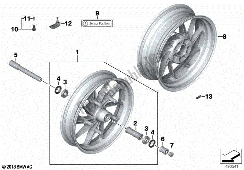 Todas las partes para Ruedas Forjadas Hp de BMW K 1300S 40 2009 - 2016