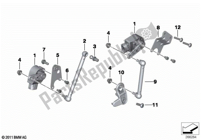 Todas las partes para Control De Puntería De La Luz Del Faro Delantero de BMW K 1600 Bagger 61 2017 - 2021