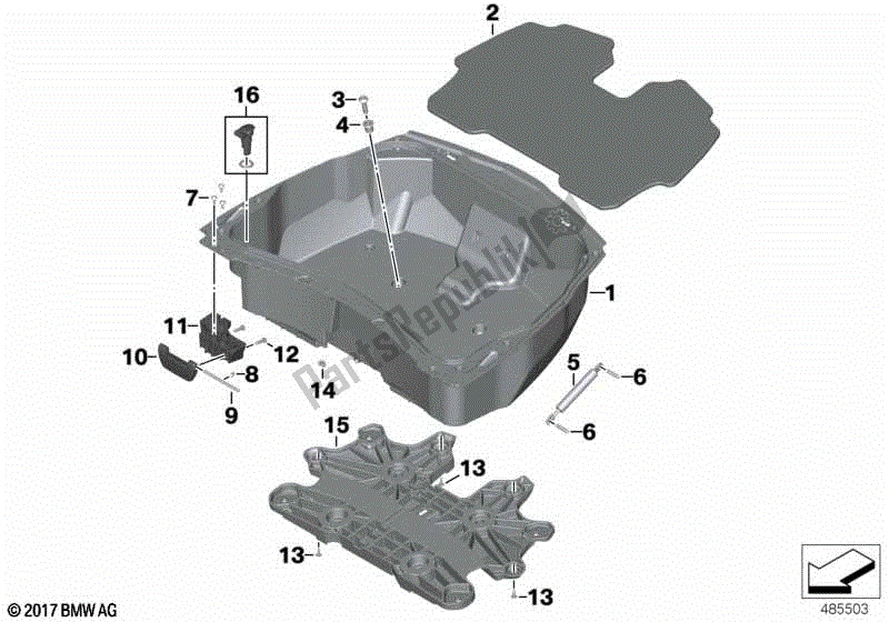 Todas las partes para Sección Inferior De La Caja Superior de BMW K 1600 Bagger 61 2017 - 2021
