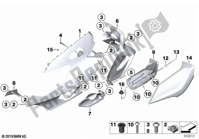 Todas las partes para Embellecedor Tapa Sección Superior de BMW K 1600 Bagger 61 2017 - 2021