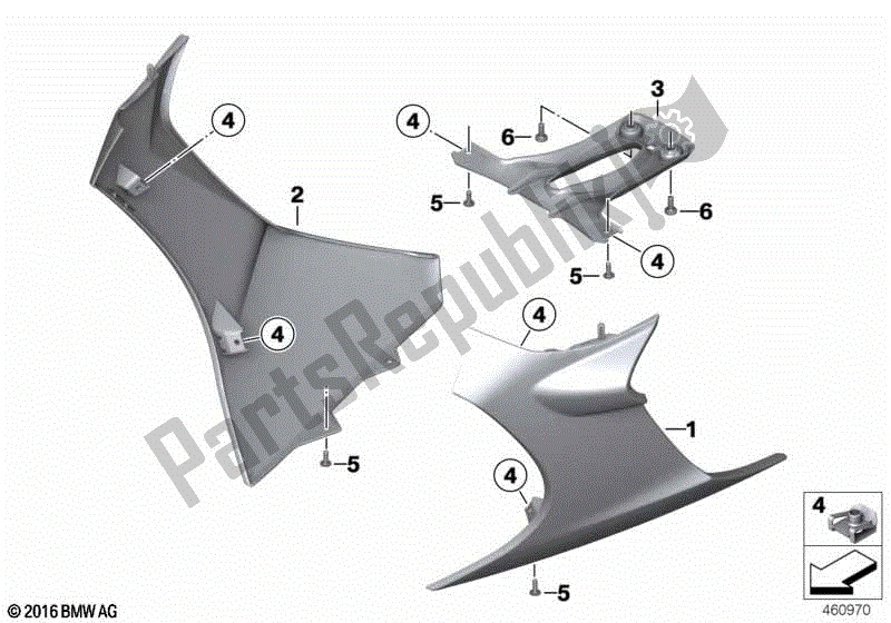 Todas las partes para Parrilla Sin Faro Adicional de BMW K 1600 GT 48 2010 - 2016