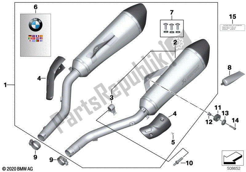 Todas las partes para Silenciador Deportivo de BMW K 1600 GT 48 2010 - 2016