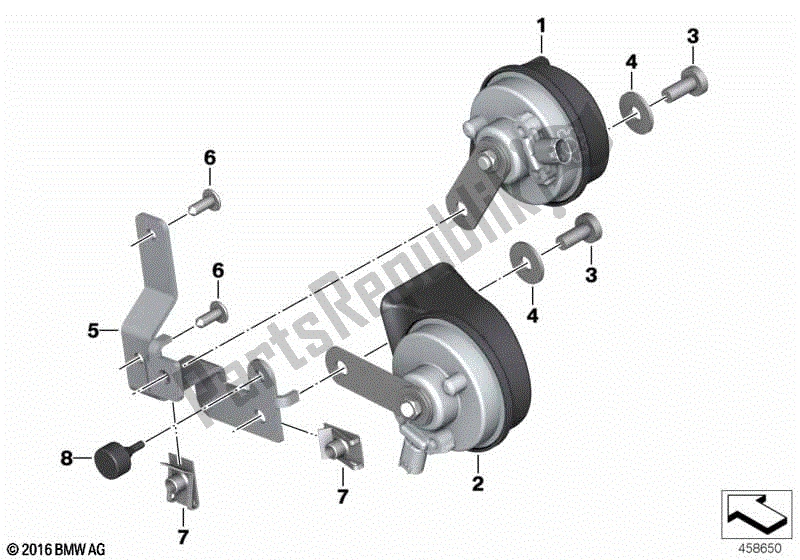 Todas las partes para Cuernos De Aire Con Soporte de BMW K 1600 GT 48 2017 - 2018