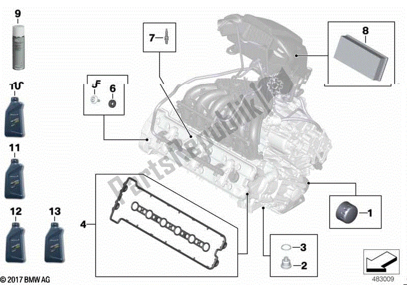 Todas las partes para Aceite De Motor / Servicio De Mantenimiento de BMW K 1600 GT 48 2017 - 2018