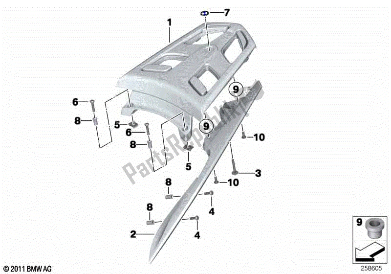 Todas las partes para Asa Con Soporte Para Equipaje de BMW K 1600 GT 48 2017 - 2018