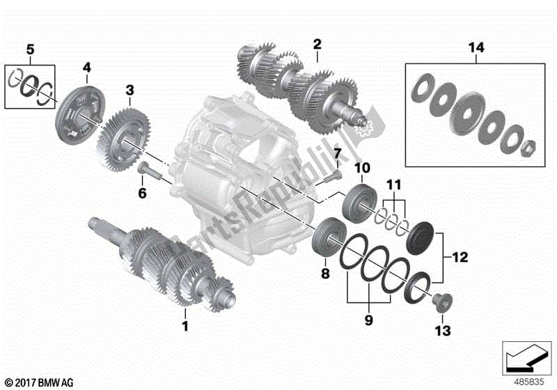 Todas las partes para Piezas De Transmisión Individuales de BMW K 1600 GT 48 2017 - 2018