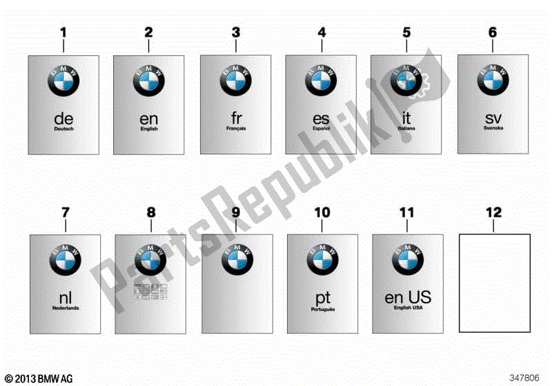 Todas las partes para Manual Del Propietario de BMW K 1600 GT 48 2017 - 2018