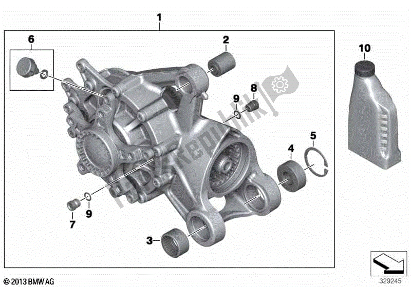 Todas las partes para Caja De Cambios En ángulo Recto, Trasera de BMW K 1600 GT 48 2017 - 2018