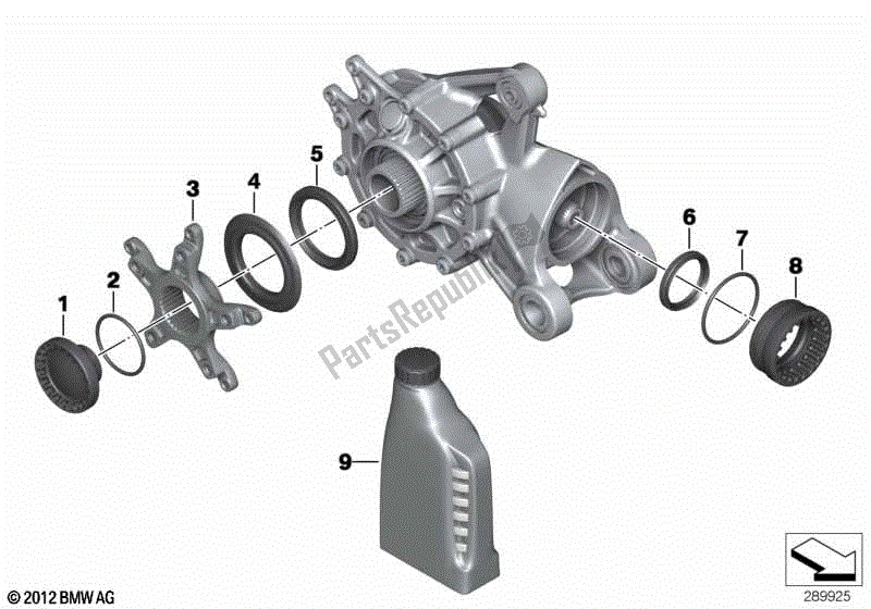 Todas las partes para Caja De Cambios En ángulo Recto, Piezas Individuales de BMW K 1600 GT 48 2017 - 2018