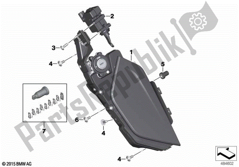 Todas las partes para Compartimento De Almacenamiento, Izquierda de BMW K 1600 GT 48 2017 - 2018