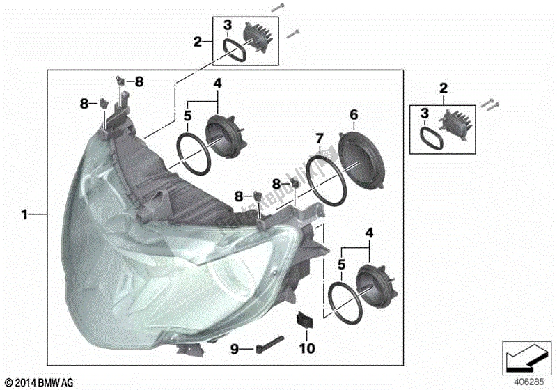 Todas las partes para Faro De Xenón Activo de BMW K 1600 GTL 48 2010 - 2016