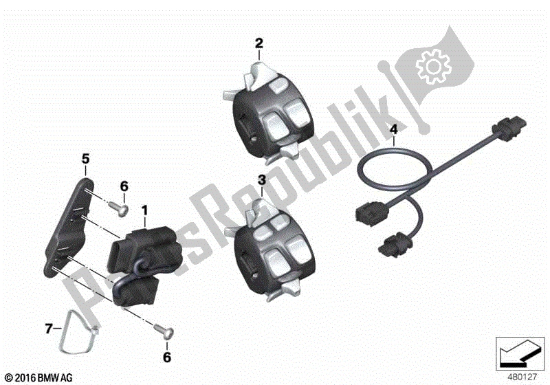 Todas las partes para Cable Adaptador, Interruptor de BMW K 1600 GTL 48 2010 - 2016