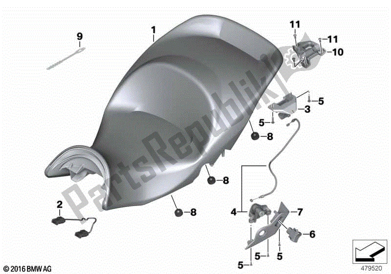 Todas las partes para Banqueta de BMW K 1600 GTL 48 2010 - 2016