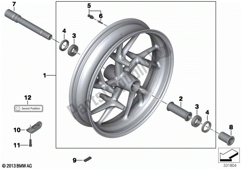 Todas las partes para Rueda De Fundición, Tpm, Delantera de BMW K 1600 GTL 48 2010 - 2016