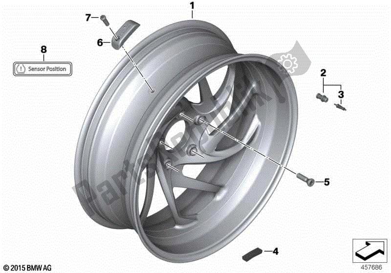 Todas las partes para Rueda De Fundición, Tpm, Trasera de BMW K 1600 GTL 48 2010 - 2016