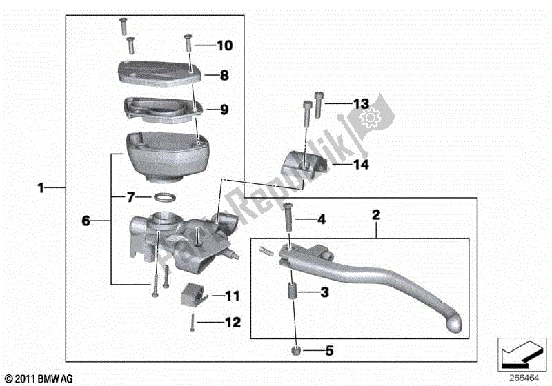 Todas las partes para Conjunto De Palanca De Embrague, Vidrio Ahumado de BMW K 1600 GTL 48 2010 - 2016