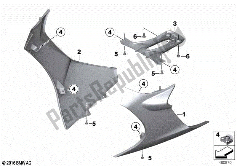 Todas las partes para Parrilla Sin Faro Adicional de BMW K 1600 GTL 48 2010 - 2016