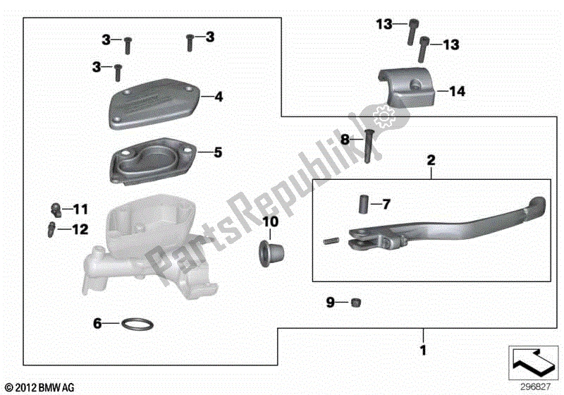 Todas las partes para Conjunto De Freno De Mano Abrazadera De Manillar M5 de BMW K 1600 GTL 48 2010 - 2016