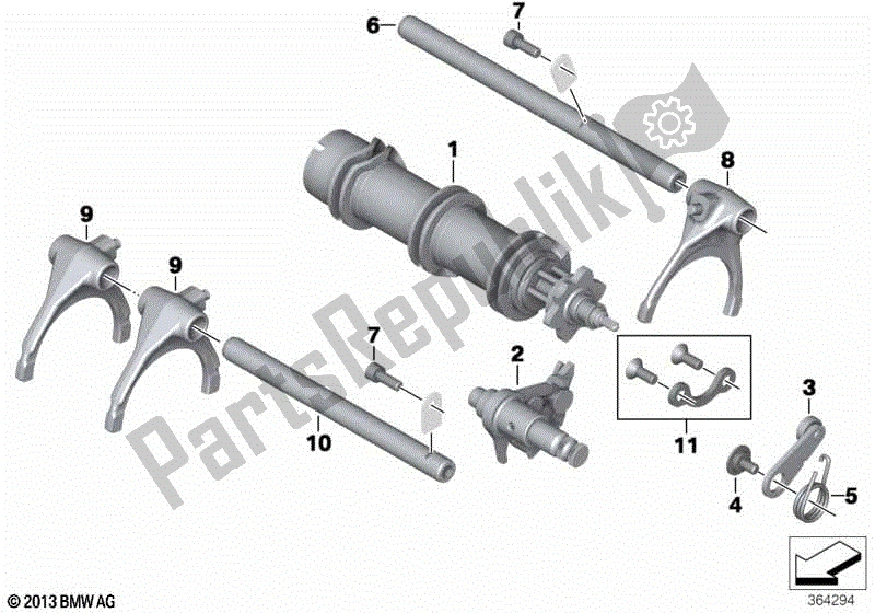 Todas las partes para Componentes Internos De Control De Cambios de BMW K 1600 GTL 48 2010 - 2016