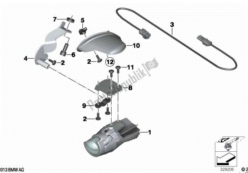 Todas las partes para Faro Auxiliar Led de BMW K 1600 GTL 48 2010 - 2016