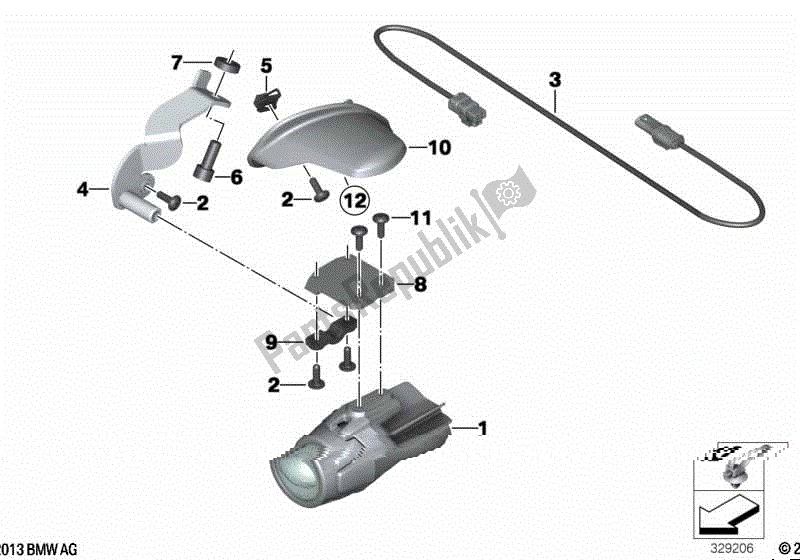 Todas las partes para Faro Auxiliar Led de BMW K 1600 GTL 48 2010 - 2016