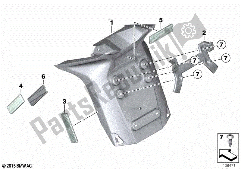 Todas las partes para Soporte De Matrícula Nosotros / Reflectores de BMW K 1600 GTL 48 2010 - 2016