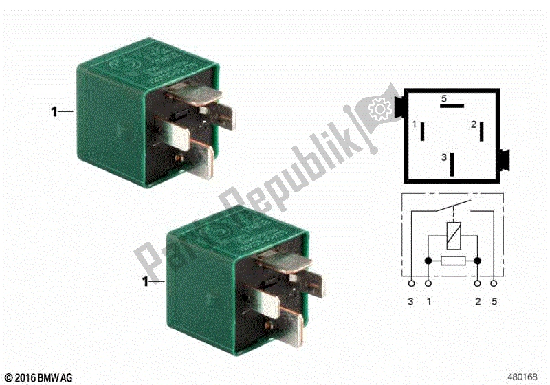 Todas las partes para Relé, Sin Contacto, Verde Pino de BMW K 1600 GTL 48 2010 - 2016