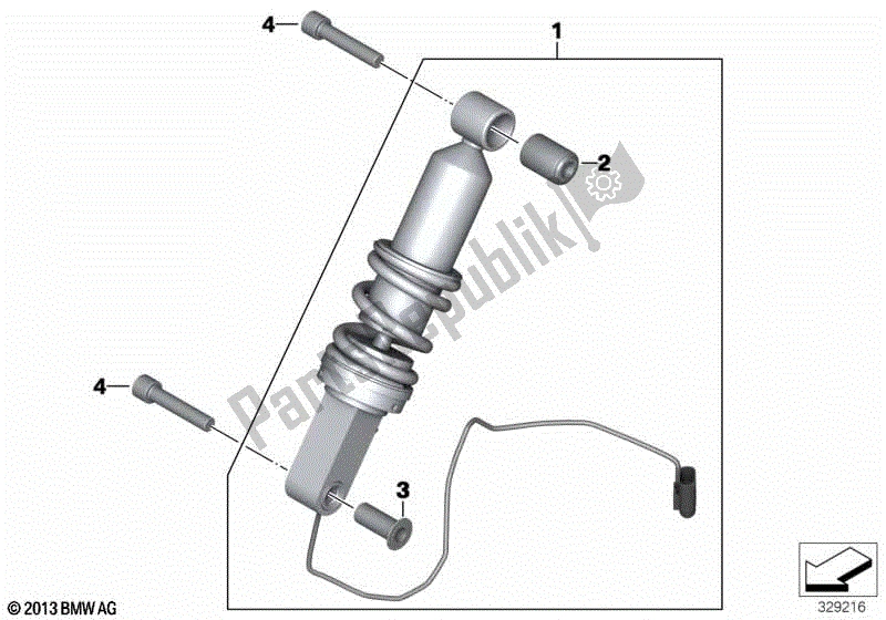 Todas las partes para Puntal De Resorte, Esa, Frente de BMW K 1600 GTL 48 2010 - 2016