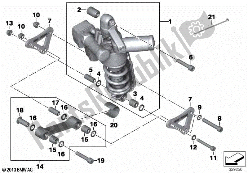 Todas las partes para Puntal De Resorte, Esa, Trasero de BMW K 1600 GTL 48 2010 - 2016