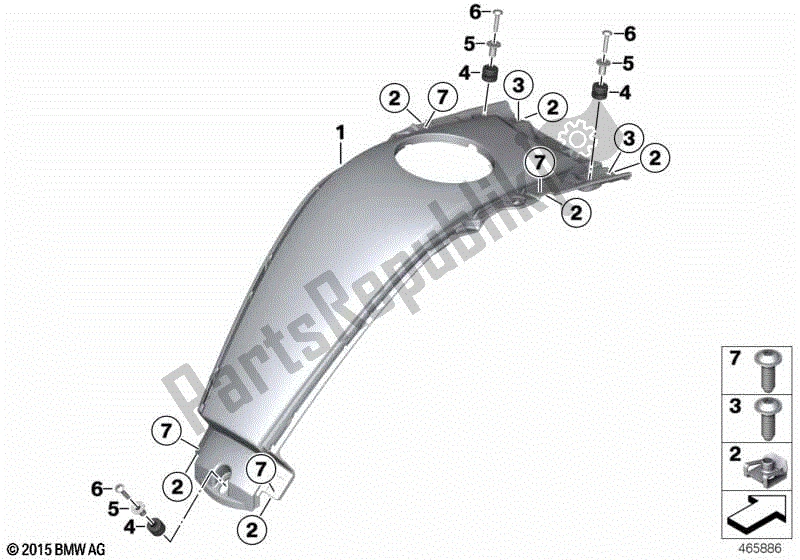 Todas las partes para Tapa Del Tanque, Centro de BMW K 1600 GTL 48 2010 - 2016