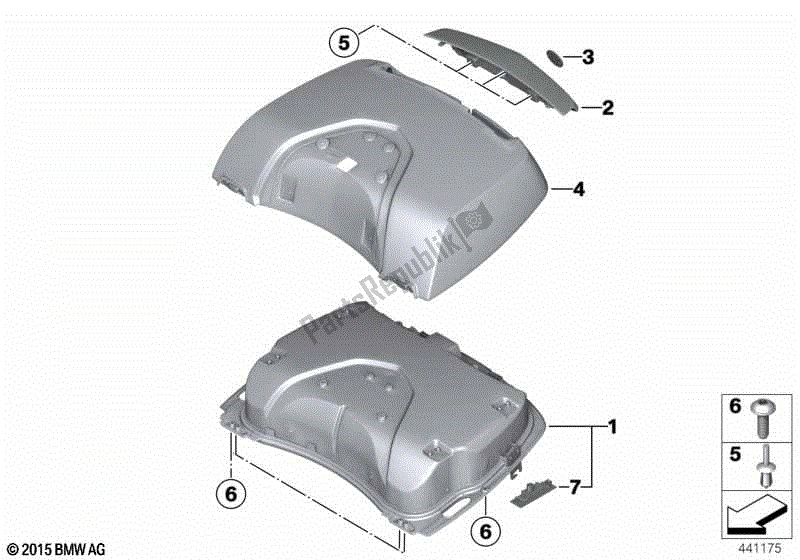 Todas las partes para Cubierta De La Caja Superior de BMW K 1600 GTL 48 2010 - 2016