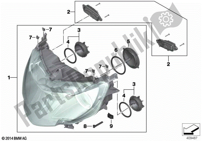 Alle onderdelen voor de Actieve Xenonkoplamp van de BMW K 1600 GTL 48 2017 - 2021