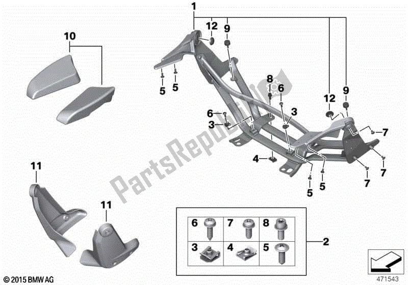 Todas las partes para Reposabrazos, Pasajero de BMW K 1600 GTL 48 2017 - 2021