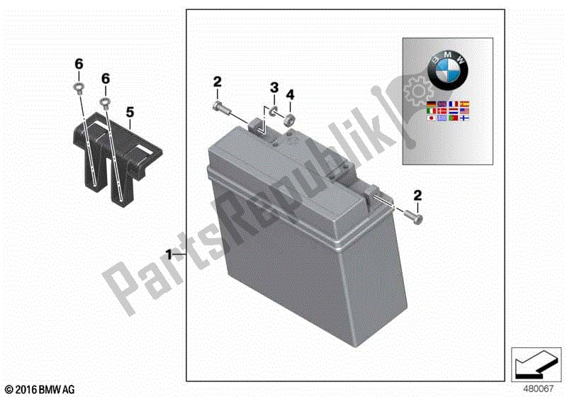 Alle onderdelen voor de Batterij Met Beugel van de BMW K 1600 GTL 48 2017 - 2021