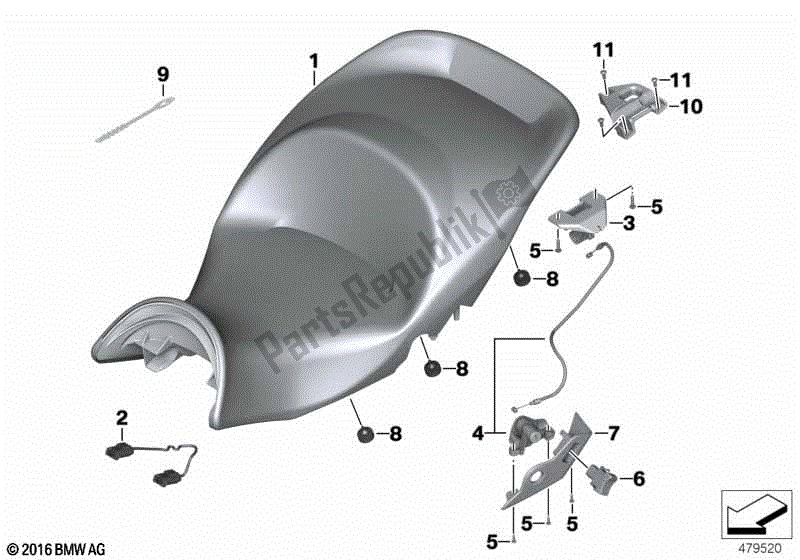 Todas las partes para Banqueta de BMW K 1600 GTL 48 2017 - 2021