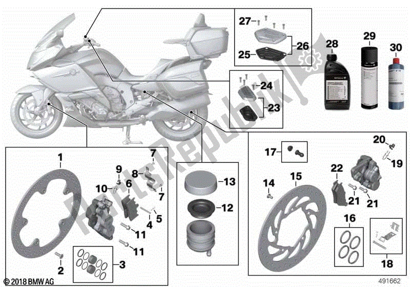 Todas las partes para Servicio De Frenos de BMW K 1600 GTL 48 2017 - 2021